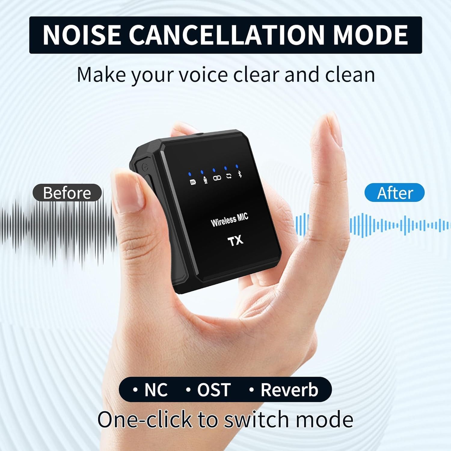 Refurbished VJZFA Wireless Lavalier Microphone with Noise Cancellation - Reebelo US