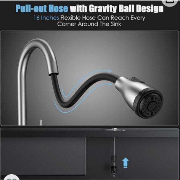 Refurbished WaterSong Touchless Kitchen Faucet for Sink with Smart Sensor - Reebelo US