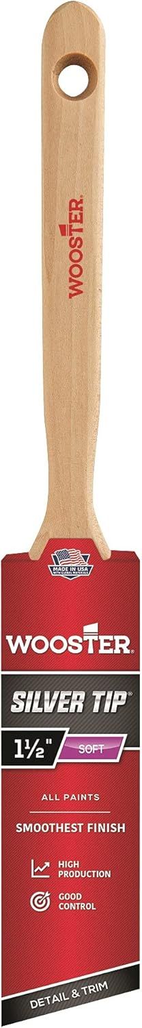 Wooster Brush 5221-1 1/2 Silver Tip Angle Sash Paintbrush 1-1/2-Inch (6 Pack) - Brown