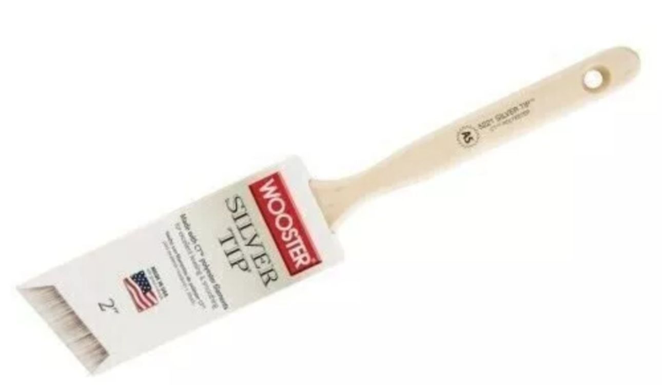 Wooster Brush 5221-2 1/2 Silver Tip Angle Sash Paint Brush 2 1/2-Inch (4 Pack) - Silver/White