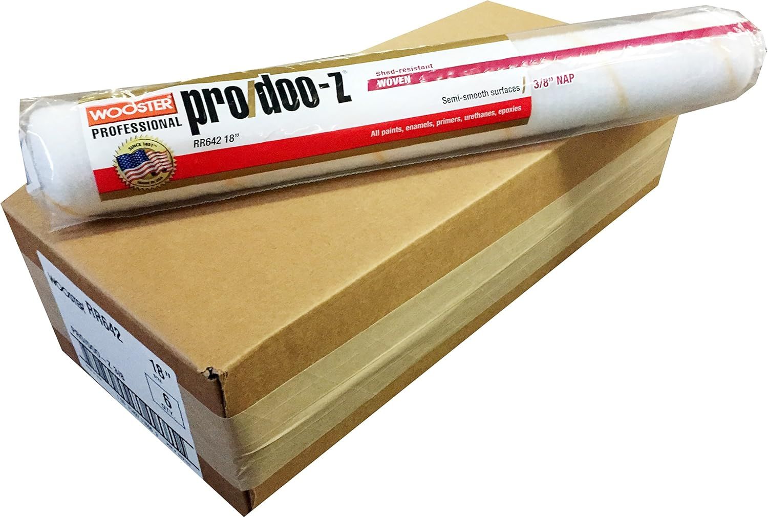 Refurbished Wooster Brush RR642-18 Pro/Doo-Z 3/8-Inch Nap Roller Cover (2 x Pack of 6) - Reebelo US