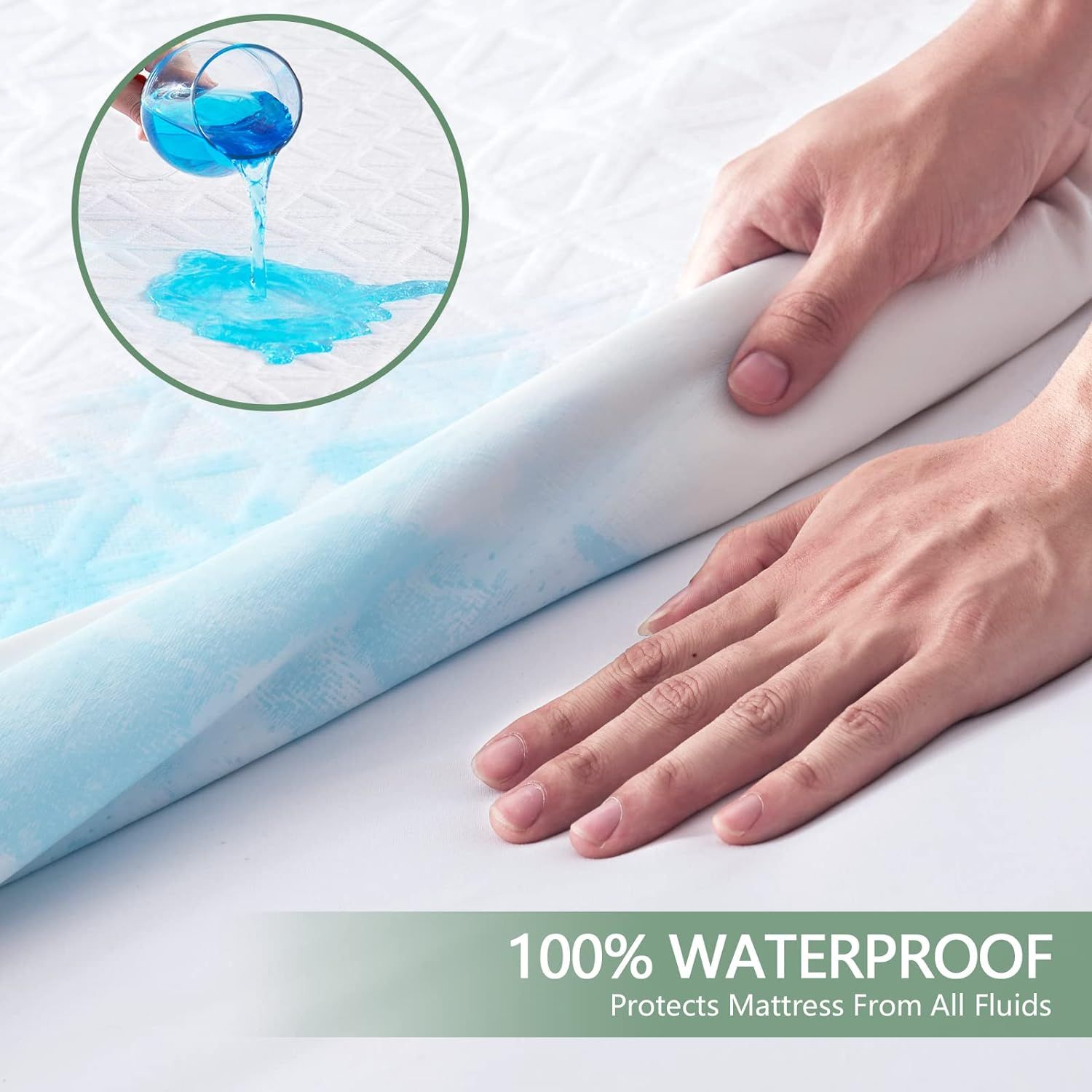 Refurbished Wzhoufie 100% Waterproof Mattress Protector Queen (60"x 80") - Reebelo US