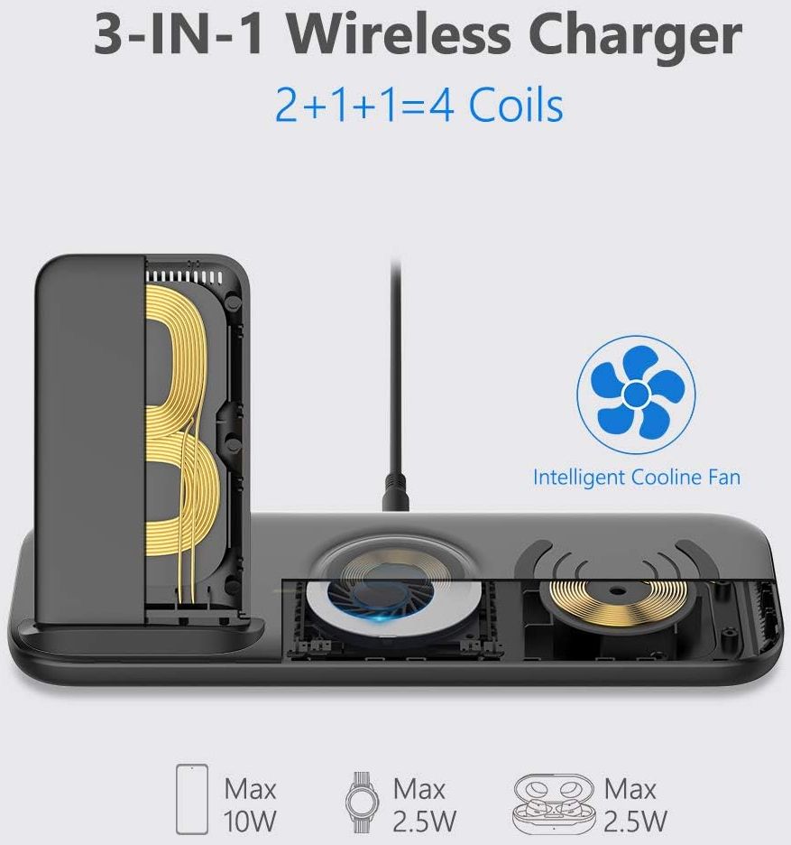 Refurbished Yootech 3 in 1 Fast Wireless Charger for Samsung Devices 22.5W Max MF200-C - Reebelo US