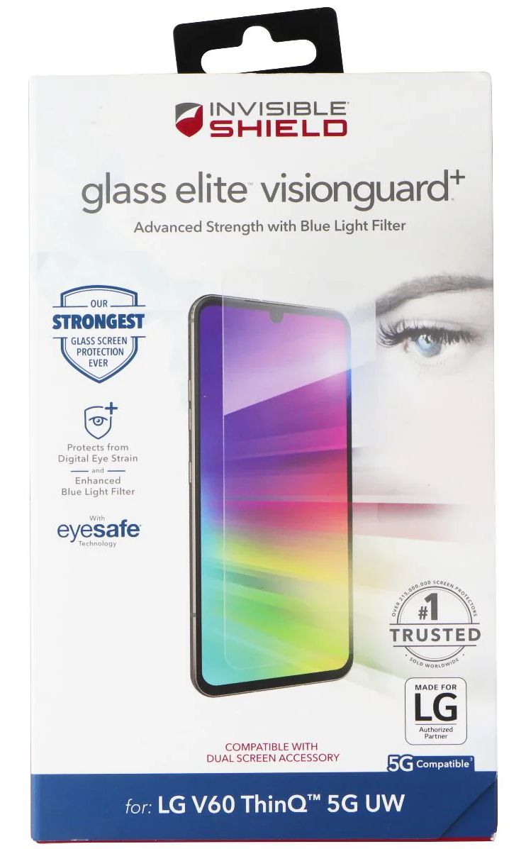 Zagg Glass Elite VisionGuard+ Screen Protector for V60 ThinQ 5G UW - Reebelo US
