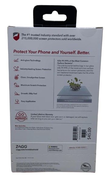 Zagg Invisible Shield Glass Anti-Glare Screen Protector for iPhone 12 /12 Pro - Reebelo US