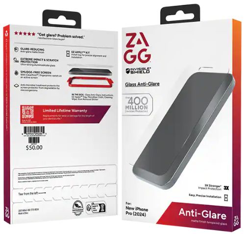 Zagg Invisible Shield Glass Anti-Glare Screen Protector for iPhone 16 Pro - Reebelo US