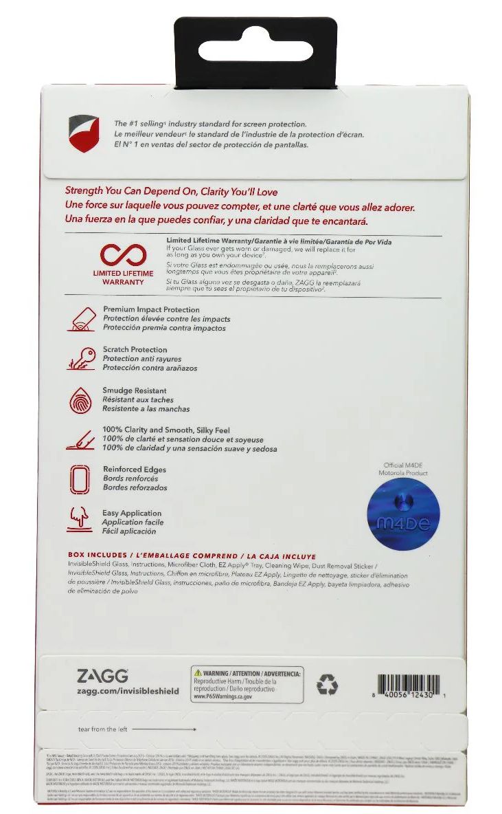 Zagg Invisible Shield Glass Screen Protector for Motorola One Hyper - Reebelo US