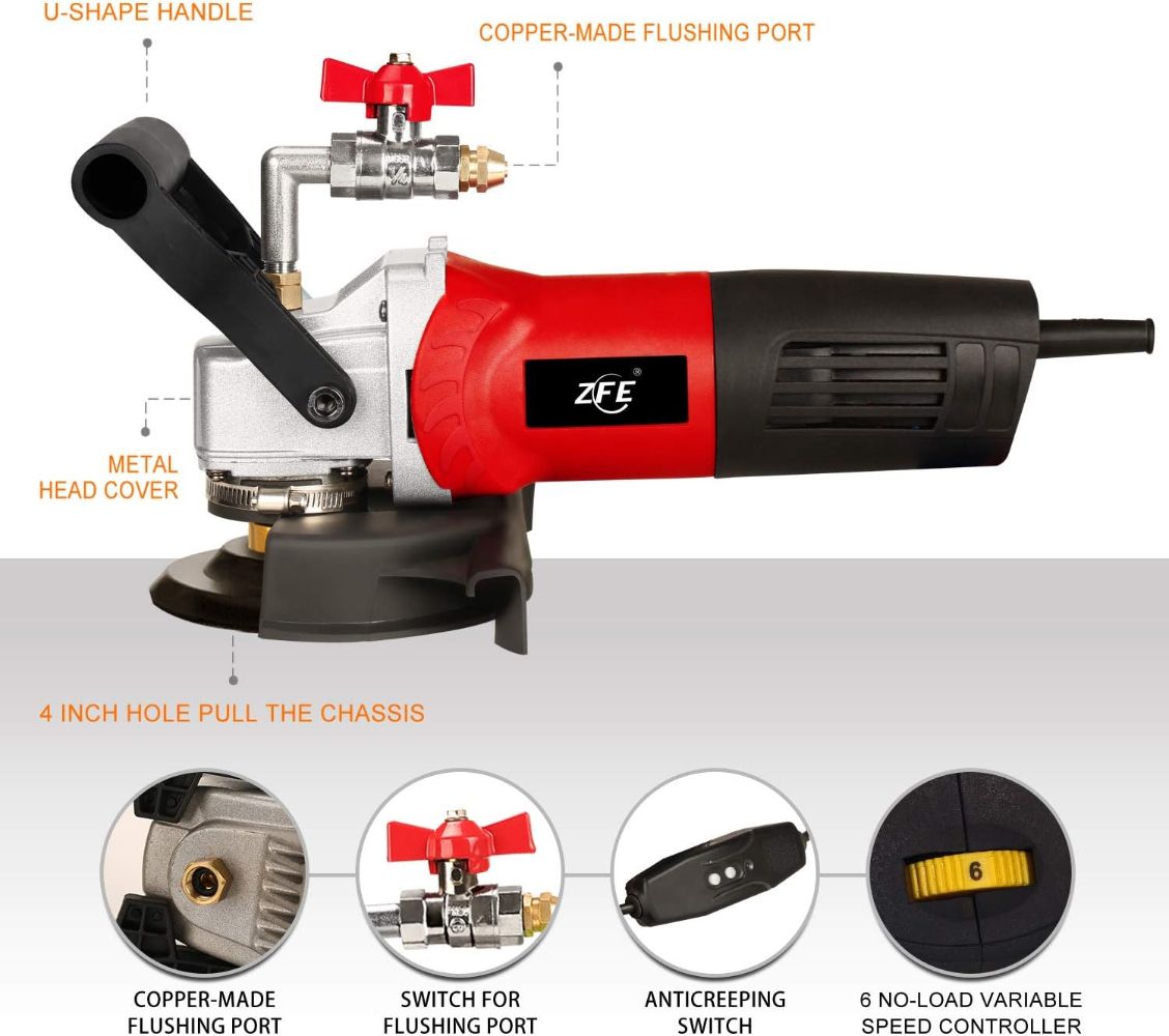 Refurbished ZFE 800W/110V Variable Speed 4'' Wet Polisher / Grinder & Granite Stones - Reebelo US