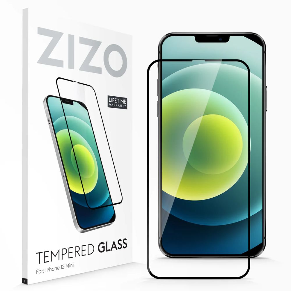 ZIZO Tempered Glass Screen Protector for Apple iPhone 12 mini - Black - Brand New