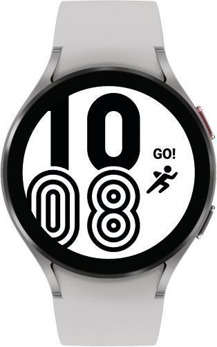 Samsung Galaxy Watch4 (Bluetooth) - 16GB - 44mm - Silver Aluminum Case with Silver Fluoroelastomer Sport Band