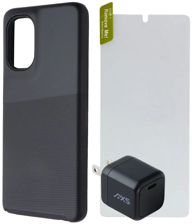 Axessorize ProTech Phone Case + Glass Screen Protector + 20W Wall Charger for Moto G Stylus 5G (2024)