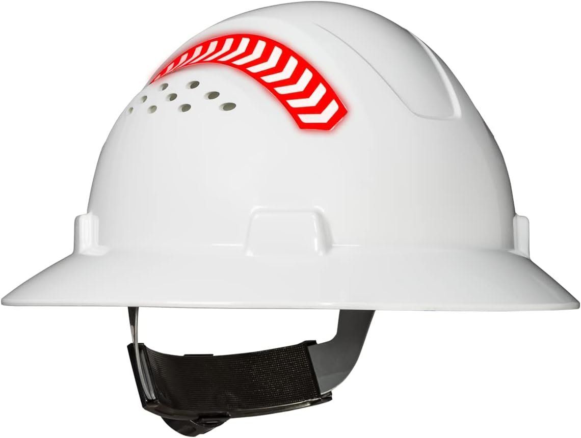 Coast SH300 Full Brim Safety Hard Hat with LHS300 Rechargeable LED Lighted Helmet Strap
