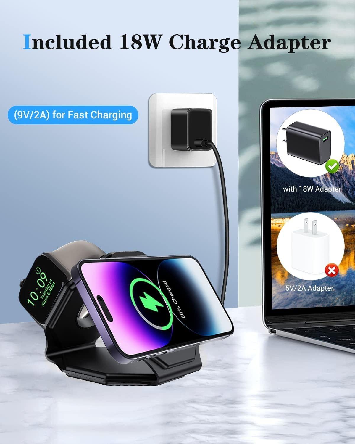 Refurbished Impuvers 3-in-1 Magnetic Foldable Wireless Charging Station - Reebelo US