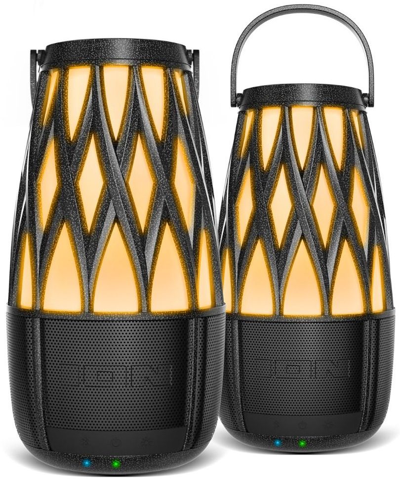 ION Audio Tahiti Pair Outdoor Bluetooth Speakers with Solar Panel and Multi-Sync