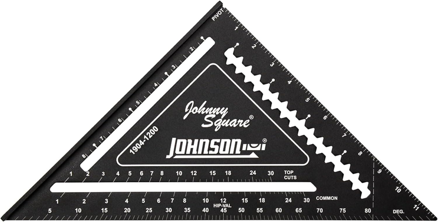 Johnson Level & Tool 1904-1200 Johnny Square Professional Aluminum Rafter Square