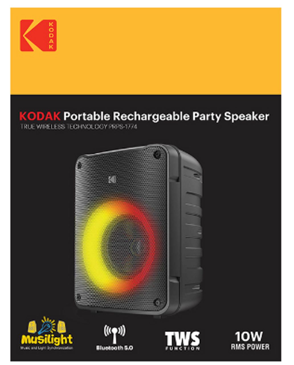KODAK PRPS-1774 Subwoofer Mini Tower Party Speaker 4"