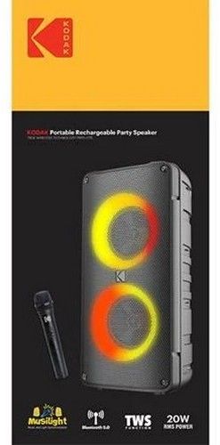 Kodak PRPS-1775 Double-Woofer Party Tower Speaker with Microphone