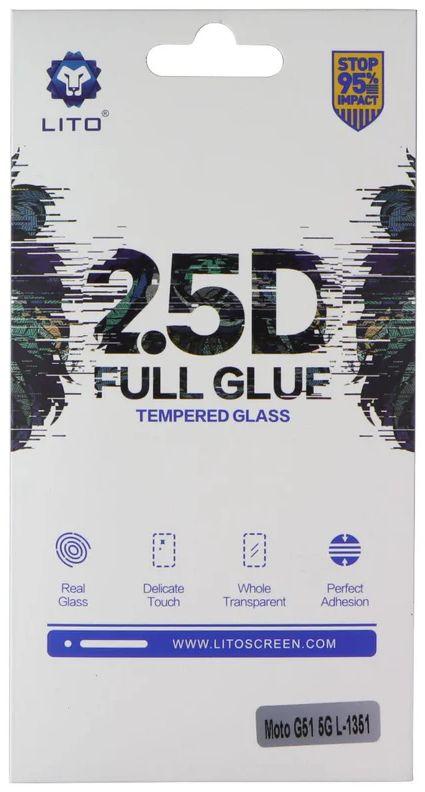 LITO 2.5D Full Glue Tempered Glass Screen Protector for Moto G51 5G