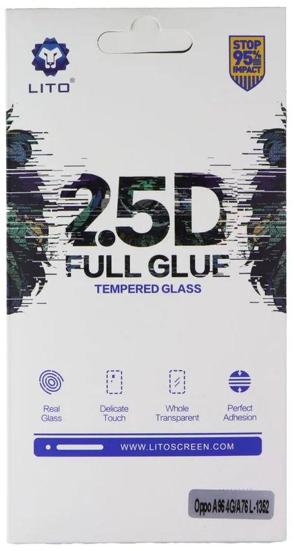 LITO 2.5D Full Glue Tempered Glass Screen Protector for Oppo A96 4G/A76