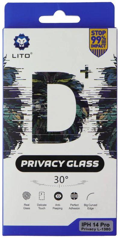 LITO D+ Privacy Glass Screen Protector for iPhone 14 Pro (2 Pack)