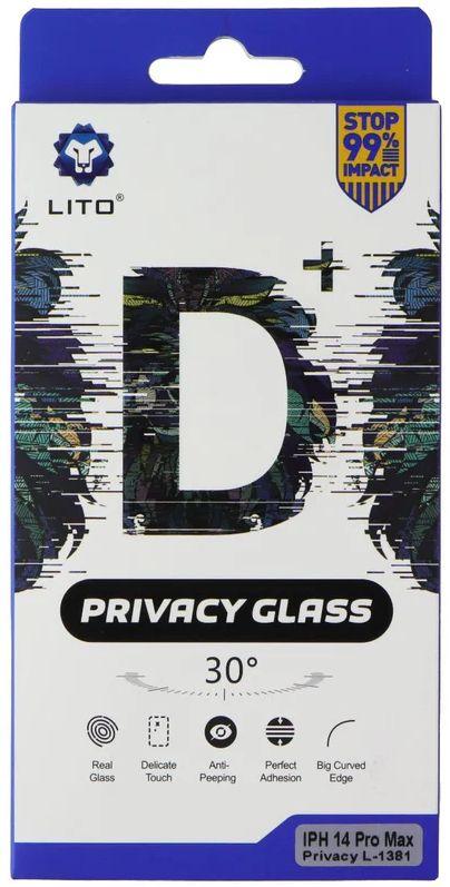 LITO D+ Privacy Glass Screen Protector for iPhone 14 Pro Max (2 Pack)