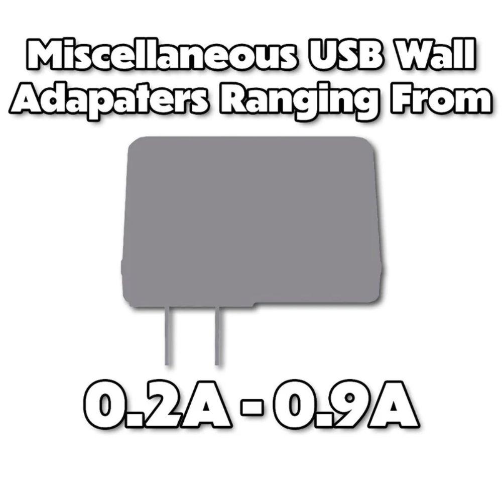 Miscellaneous & Mixed Wall Charger USB Adapter (0.2A to 0.9A Output)
