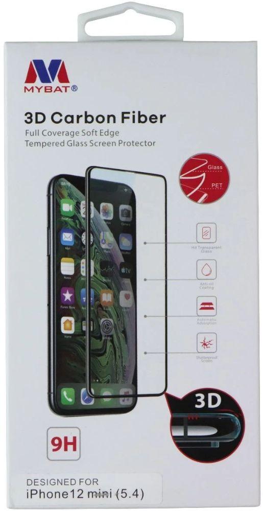 MyBat 3D Carbon Fiber Tempered Glass Screen Protector for iPhone 12 mini