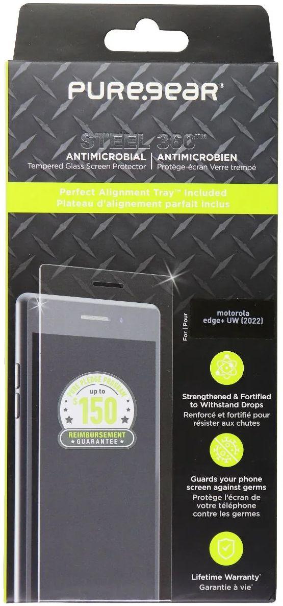 PureGear Steel 360 Tempered Glass Screen Protector for Motorola Edge+ 5G UW (2022)