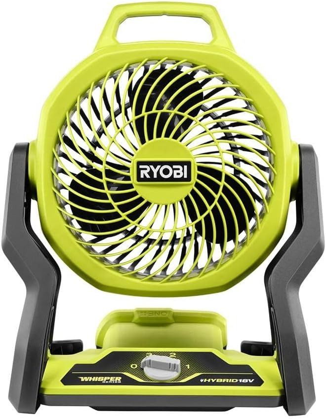 RYOBI ONE+ 18V Cordless Hybrid Whisper Series 7-1/2" Fan PCL811B with Battery and Charger