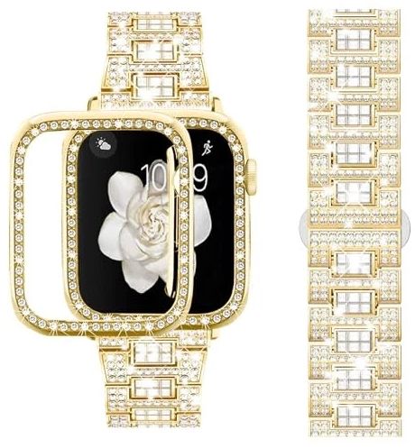 Supoix Replacement Metal Band Compatible with Apple Watch Band 38mm/40mm/41mm/42mm/44mm/45mm/46mm