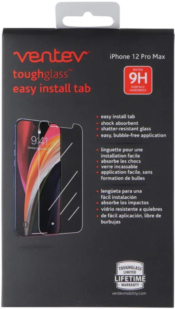 Ventev ToughGlass Easy Install Tab Tempered Glass Screen Protector for Apple iPhone 12 Pro Max