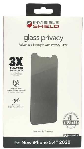 Zagg Invisible Shield Glass Privacy Antimicrobial Screen Protector for iPhone 12 Mini