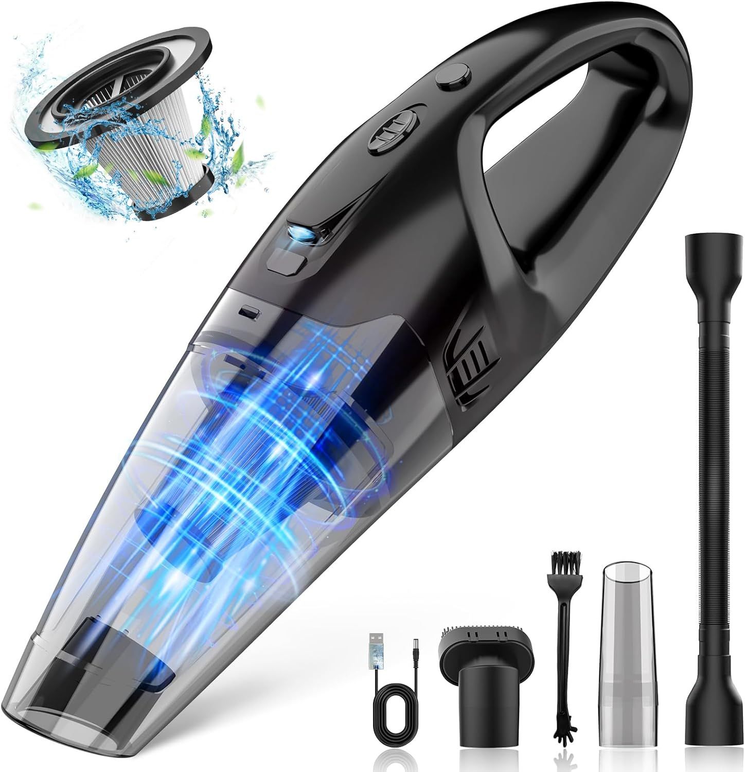 BSRCO ATJ-2166 Handheld Cordless Rechargeable LED USB Charge Vacuum Cleaner