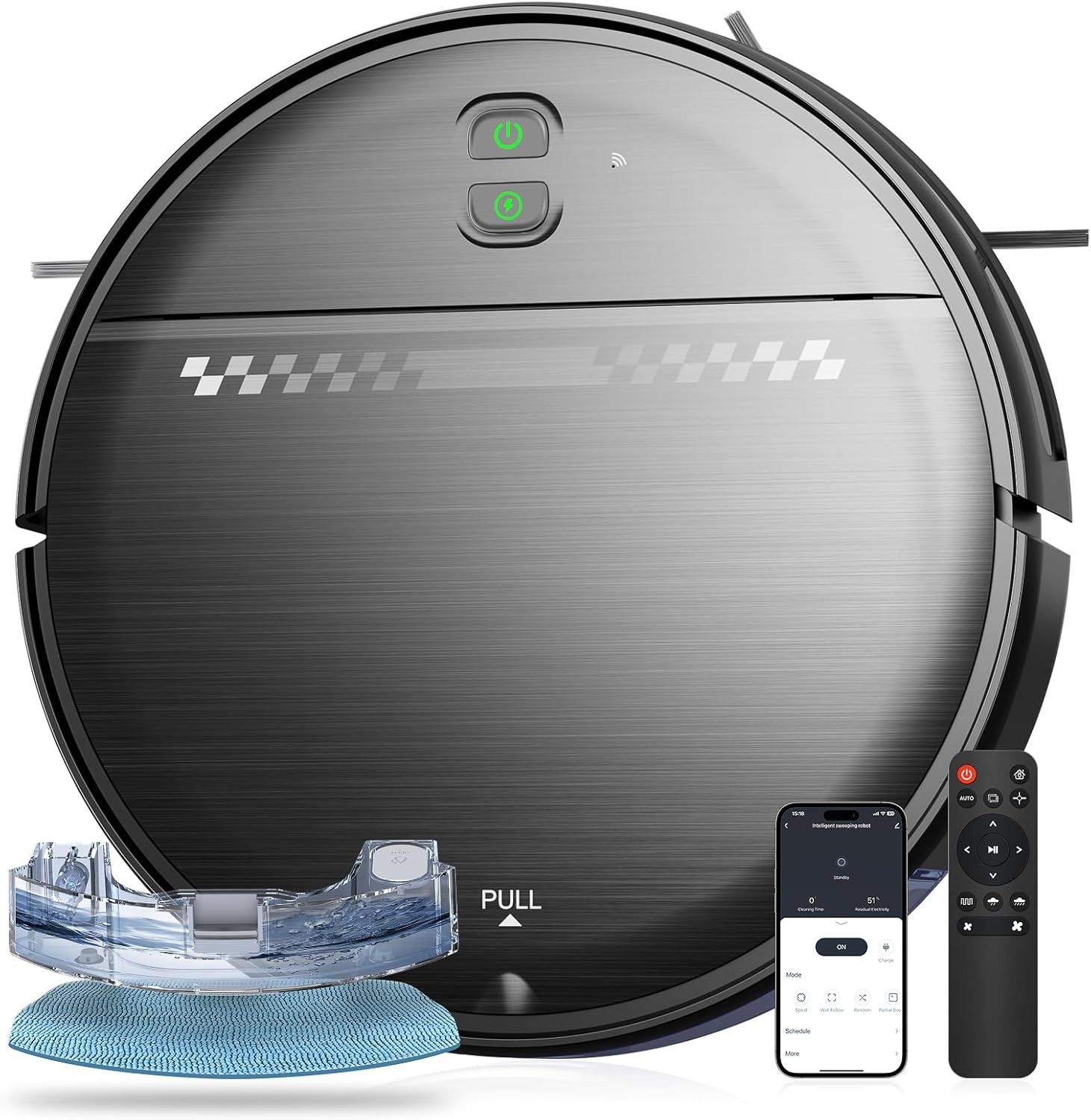 Manvn Robot Vacuum and Mop Combo with Wi-Fi/APP Self-Charging Vacuum Cleaner